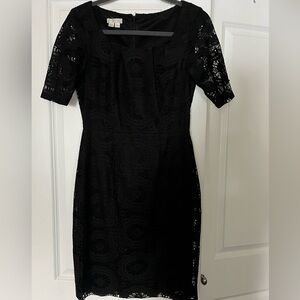 London Times Black Lace short Sleeve Dress